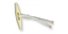 5 Knebel mit Seil weiß 18 cm